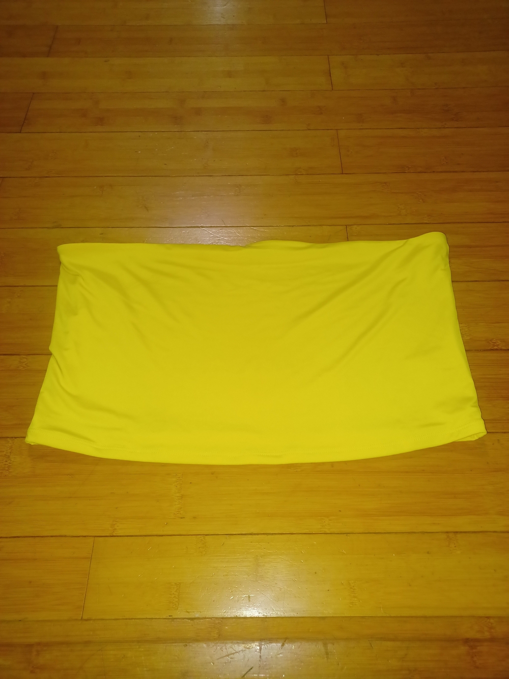 Express Bright Yellow Strapless Bandeau Top